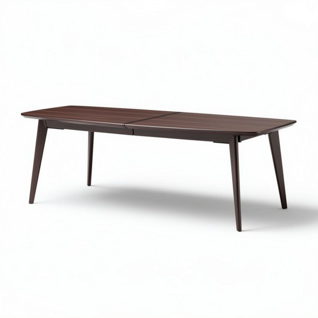Dark brown extendable dining table with wooden legs 150 x 75 x 75cm