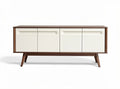 Modern wooden sideboard with white sliding doors 120 x 40 x 75cm