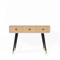 Wooden console table with three drawers and tapered legs 90 x 45 x 75cm
