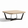 Square coffee table with wooden top and metal legs 120 x 80 x 35cm