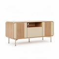 Modern wood sideboard with storage cabinet and angled legs 120 x 40 x 60cm