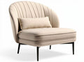Contemporary accent chair in cream fabric with removable cushion 80 x 80 x 75cm